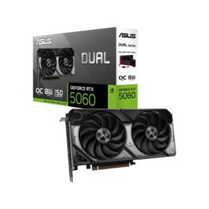 ASUS Dual GeForce RTX 5060 OC Edition 8GB GDDR7 Graphics Card UAE, 128-Bit Memory, 2565 MHz Boost Clock, 28 Gbps Memory Speed, 3840 CUDA Cores, PCI Express 5.0
