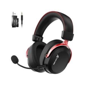 Attack Shark L30PRO Wireless Gaming Headset, Tri-Mode, 7.1 Surround Sound, Detachable Mic, Black & Red