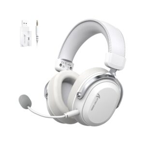 Attack Shark L30PRO Wireless Gaming Headset, Tri-Mode, 7.1 Surround Sound, Detachable Mic, White