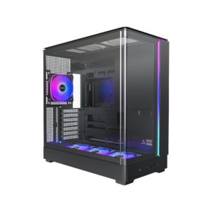 MONTECH KING 45 PRO ATX Mid Tower Gaming PC Case, 435mm GPU, 360mm Radiator Support, 3x 120mm Fans, Black