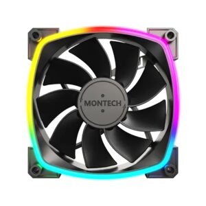MONTECH RX120 PWM ARGB 120mm Case Fan, 1600RPM, 59 CFM, Black