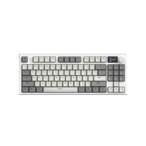 Attack Shark K86 Wireless Mechanical Gaming Keyboard, 1.2" TFT Color Display, CNC Knob, Hot-Swappable, Blue Whale Switches, RGB, Retro Grey