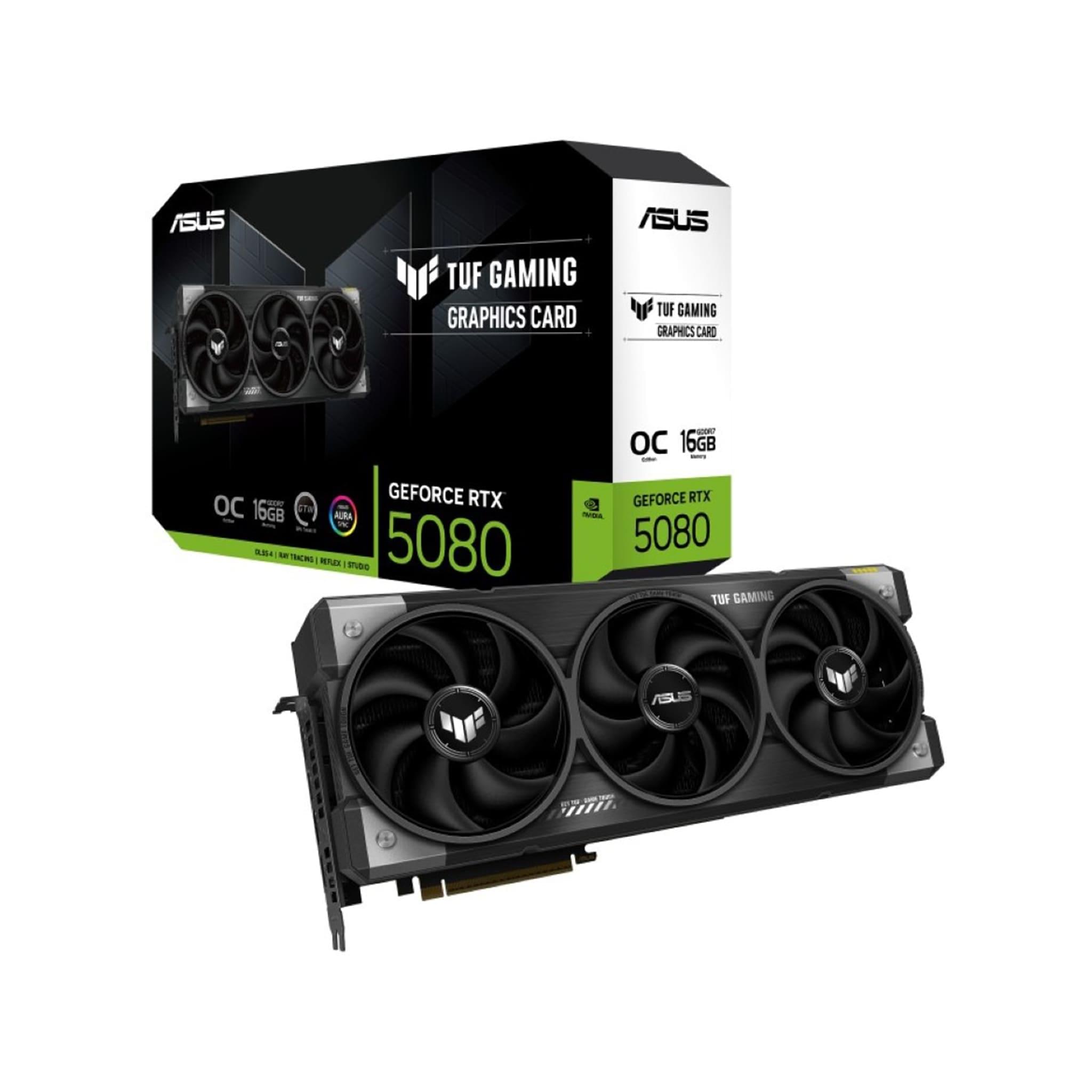 ASUS TUF Gaming GeForce RTX 5080 OC Edition With 16GB GDDR7 Graphics Card, 2700 MHz Boost Clock, 10752 CUDA, 256-bit 30 Gbps Memory, AI Performance, PCIe 5.0, DLSS 4, Black - Image 2