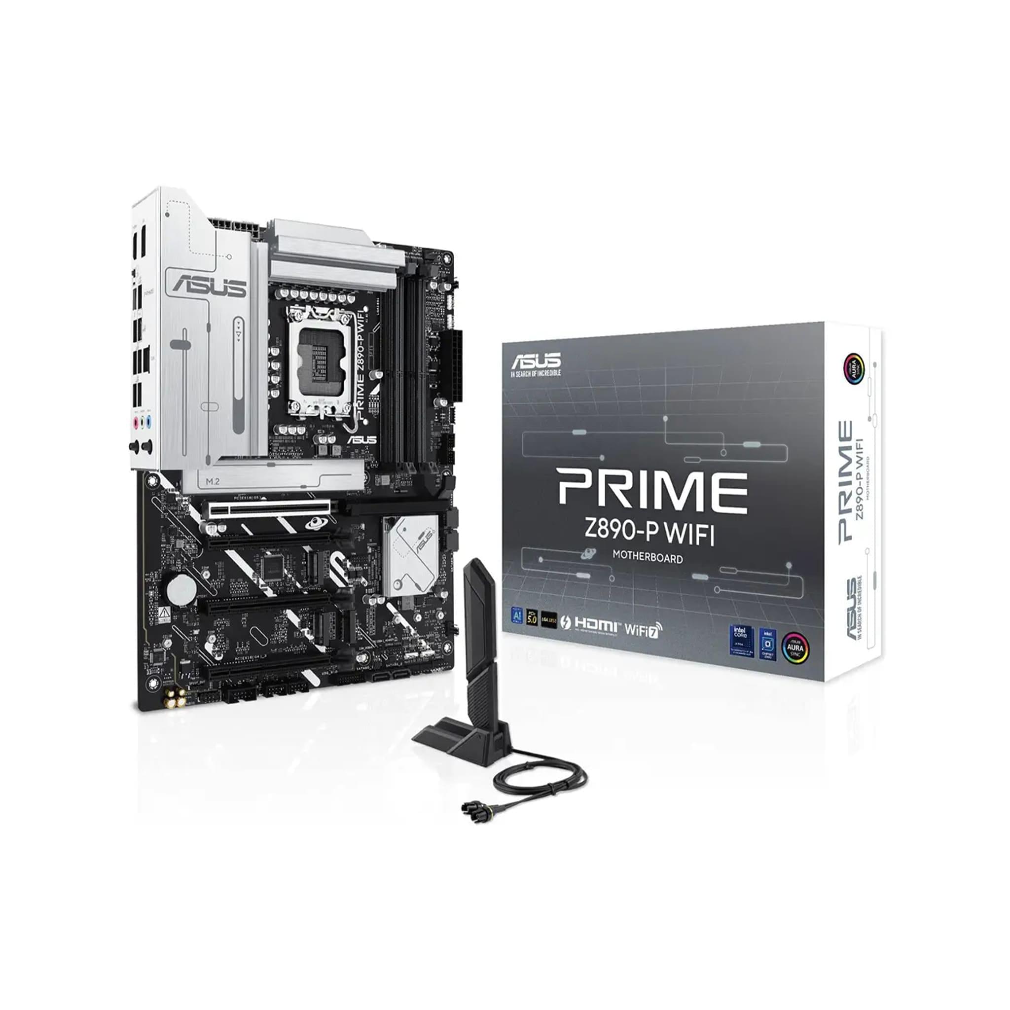 ASUS Z890-AYW Gaming WiFi W Motherboard, Intel Z890 Chipset, LGA1851 Socket, DDR5, PCIe 5.0, WiFi 7, 2.5Gb Ethernet, ATX