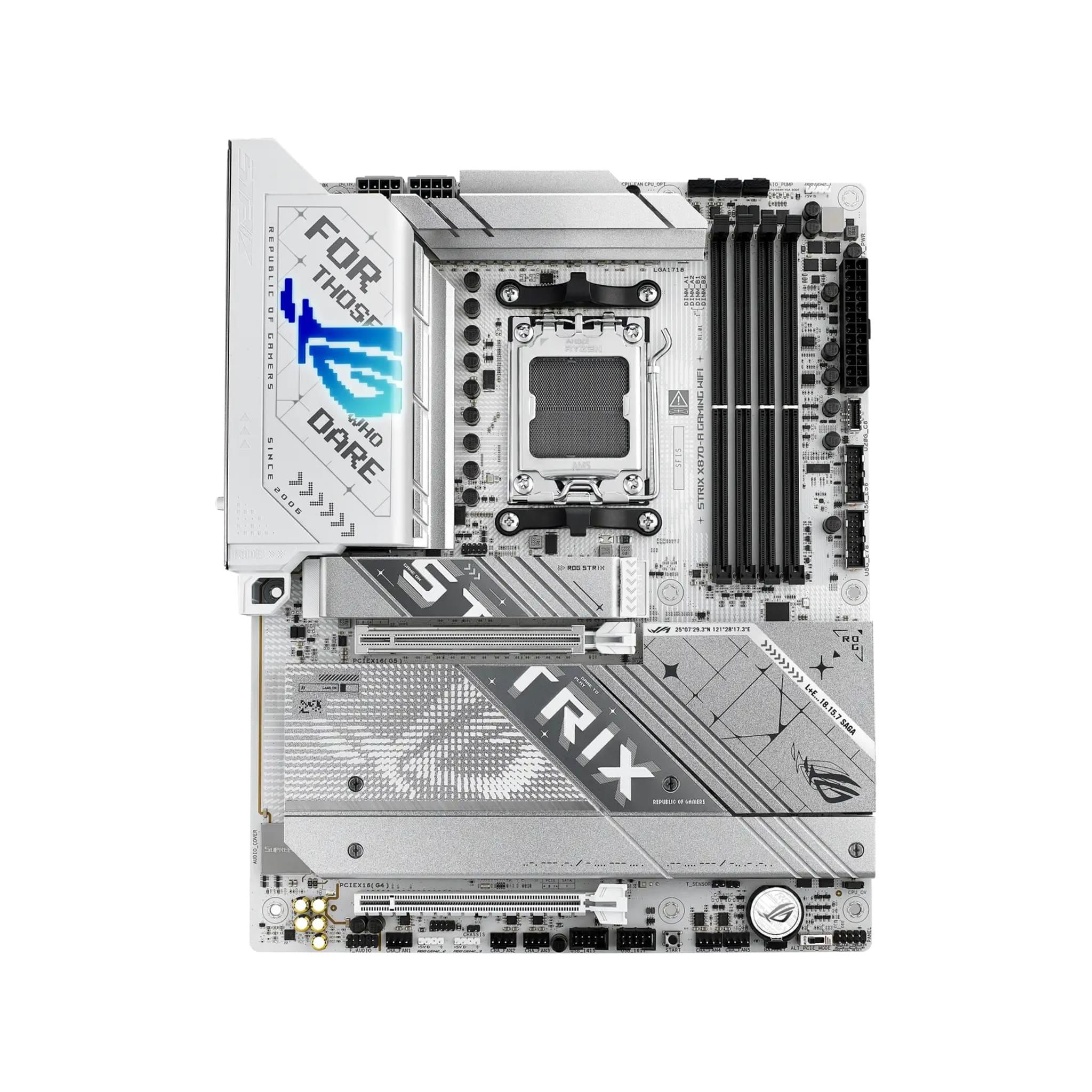 ASUS ROG Strix X870-A Gaming WiFi Motherboard, AMD AM5 Socket, X870 Chipset, DDR5 8000+ MT/s, PCIe 5.0, WiFi 7, Dual USB4, White ATX