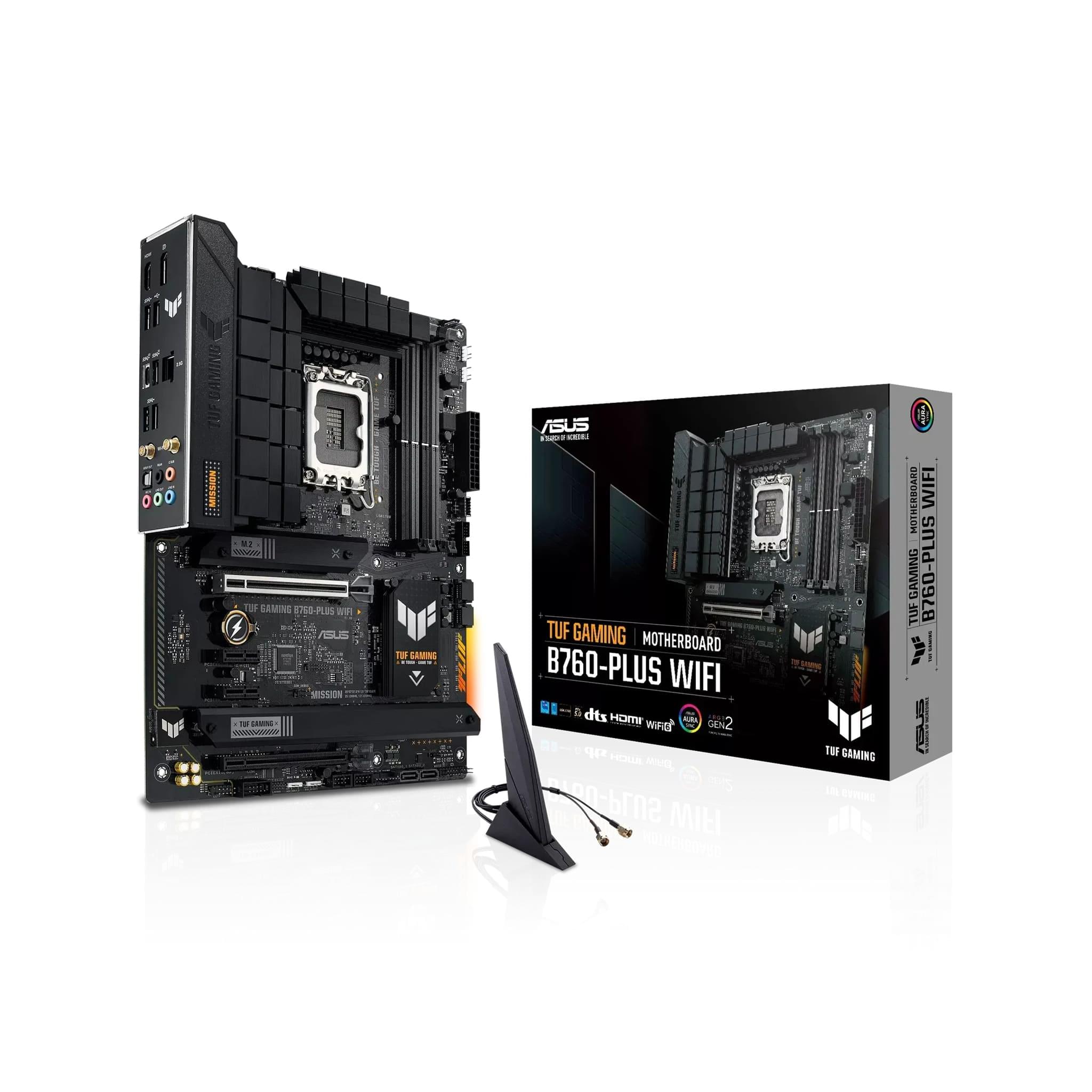 ASUS TUF GAMING B760-PLUS WIFI DDR5 Intel LGA1700 Motherboard, PCIe 5.0, WiFi 6, 2.5Gb Ethernet, ATX