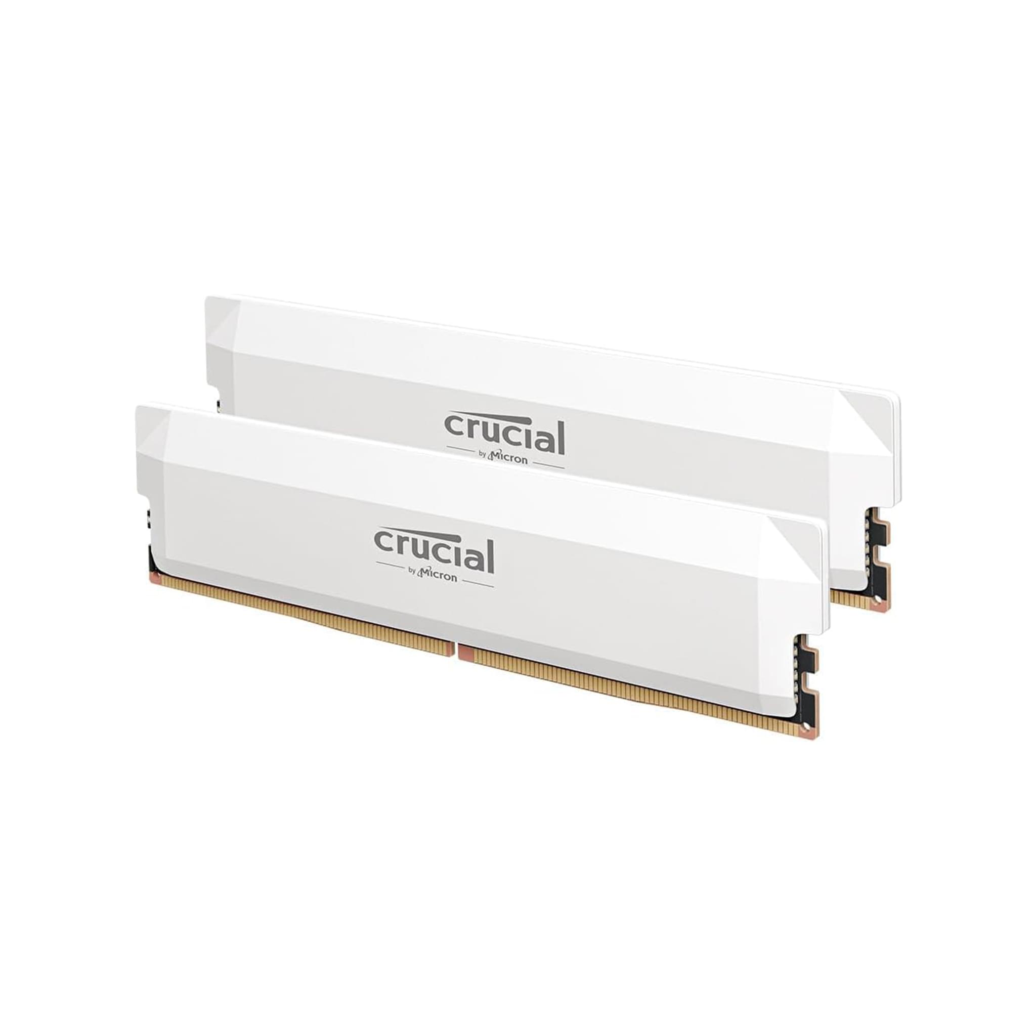 Crucial Pro DDR5 RAM 32GB (2×16GB) 6400MT/s CL38 UDIMM Desktop Memory Kit, White
