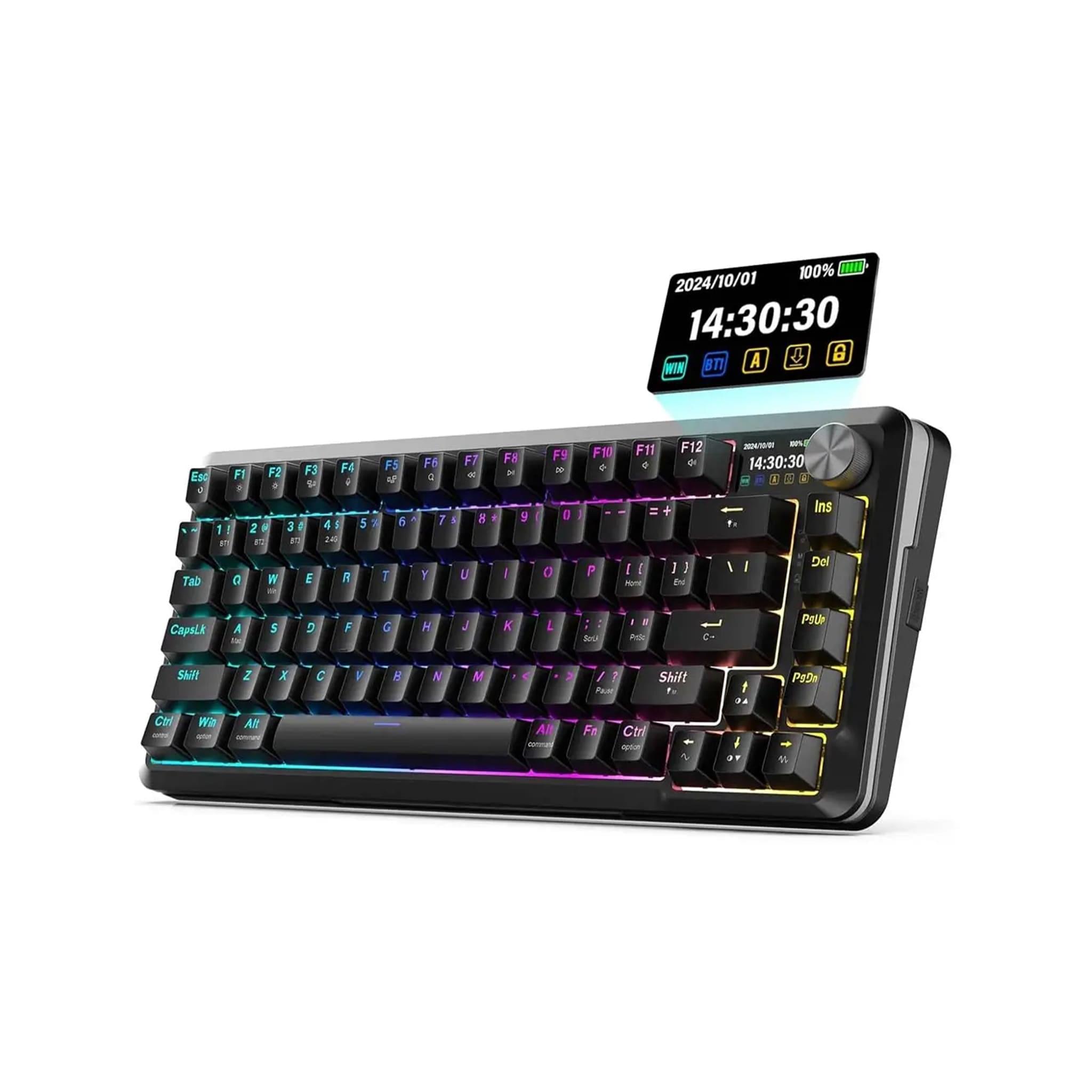 FLEKACT K708 RGB PRO Wireless Mechanical Gaming Keyboard, RGB Backlit, Multi-Mode Connectivity