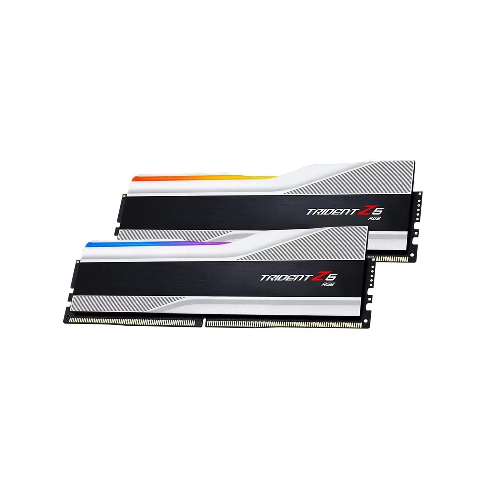 G.SKILL Trident Z5 RGB 32GB (2×16GB) DDR5 RAM, 6000MT/s CL40, Intel XMP 3.0 Desktop Memory Kit, Silver