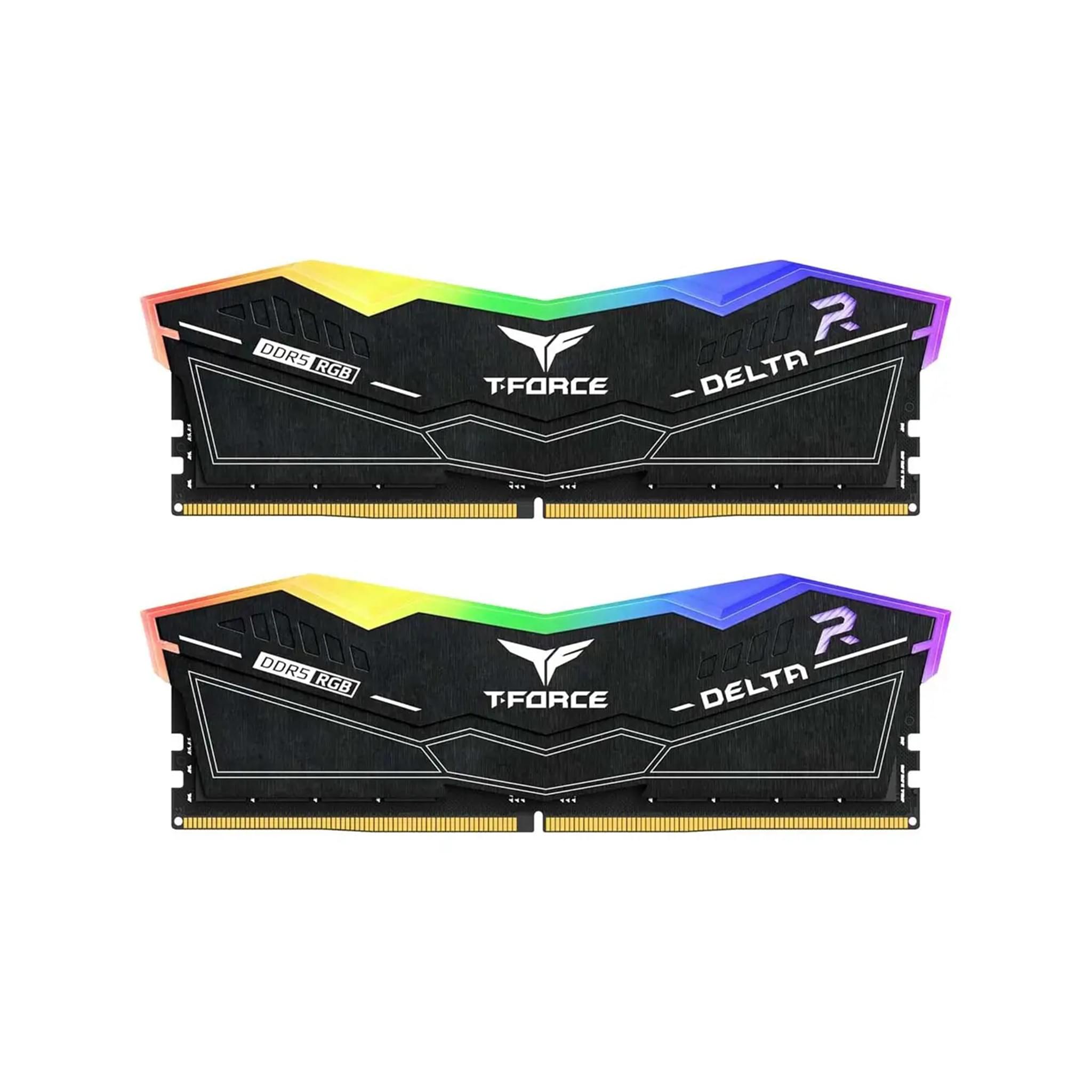 TEAMGROUP T-Force Delta RGB DDR5 RAM 32GB (2×16GB) 6400MHz CL38 Desktop Memory, XMP 3.0, Intel 600 & 700 Series, Black