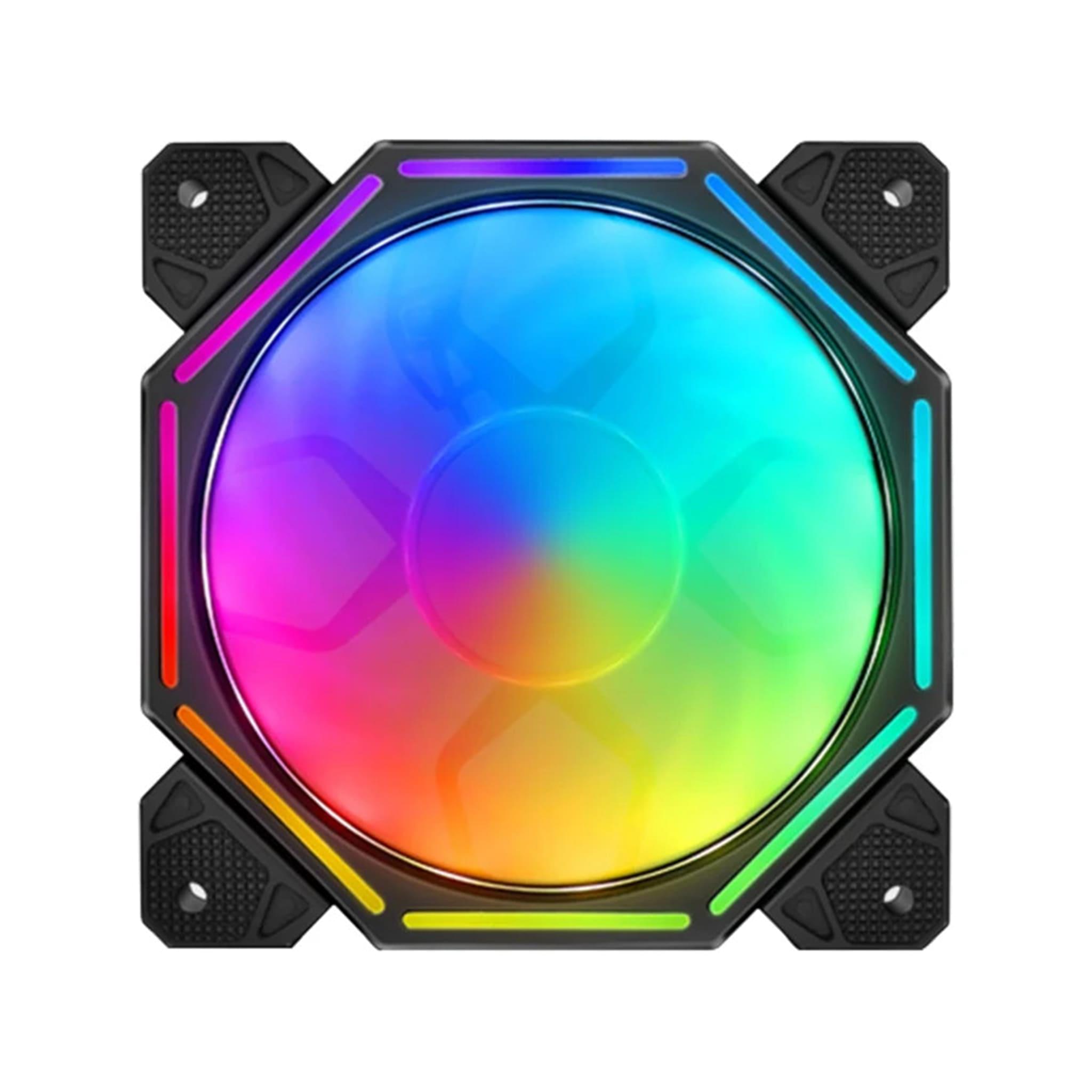 TrueNort BJ-120-01 120mm RGB Case Fan, 6-Pin, Hydraulic Bearing, Black, Single Fan