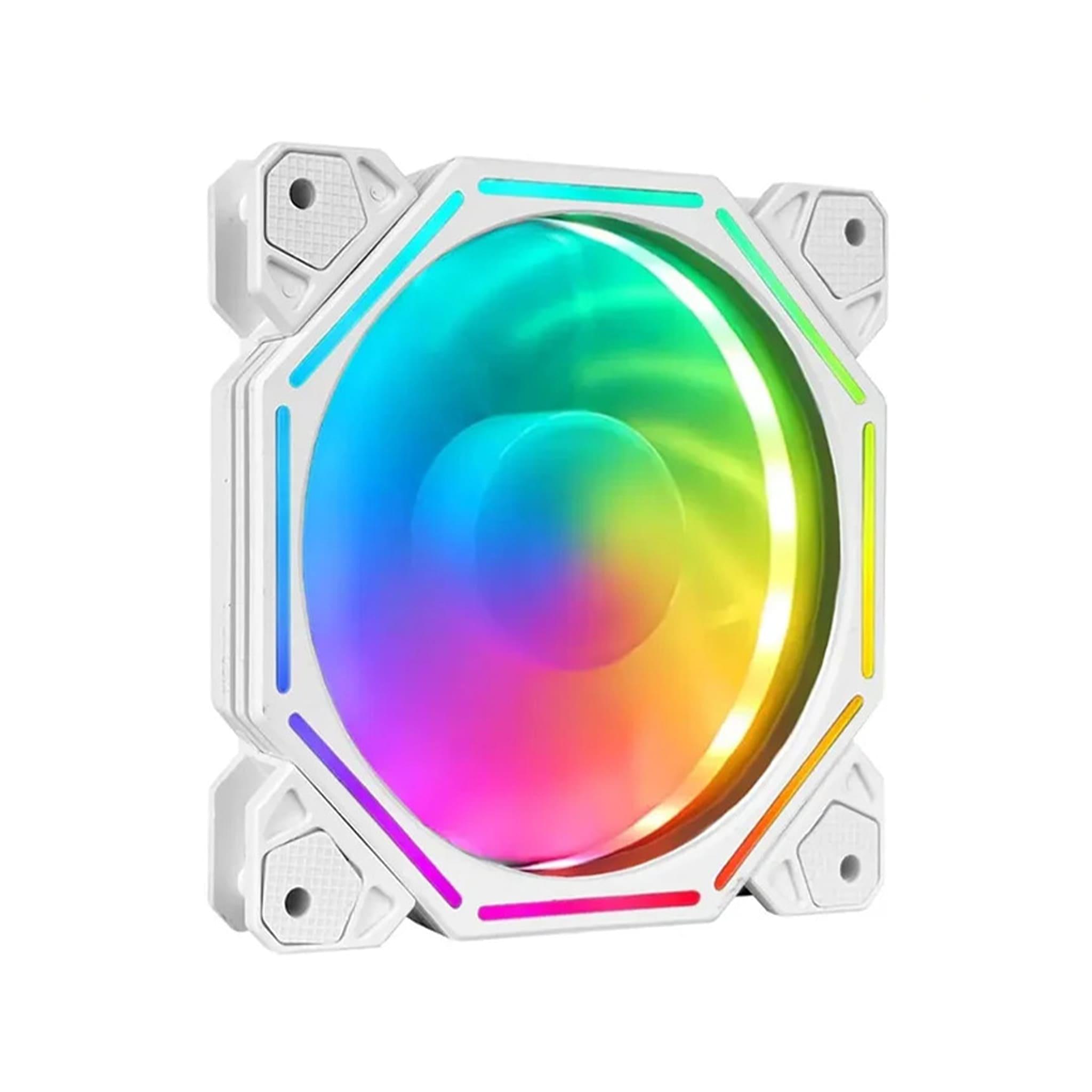 TrueNort BJ-120-01 120mm RGB Case Fan, 6-Pin, Hydraulic Bearing, White, Single Fan