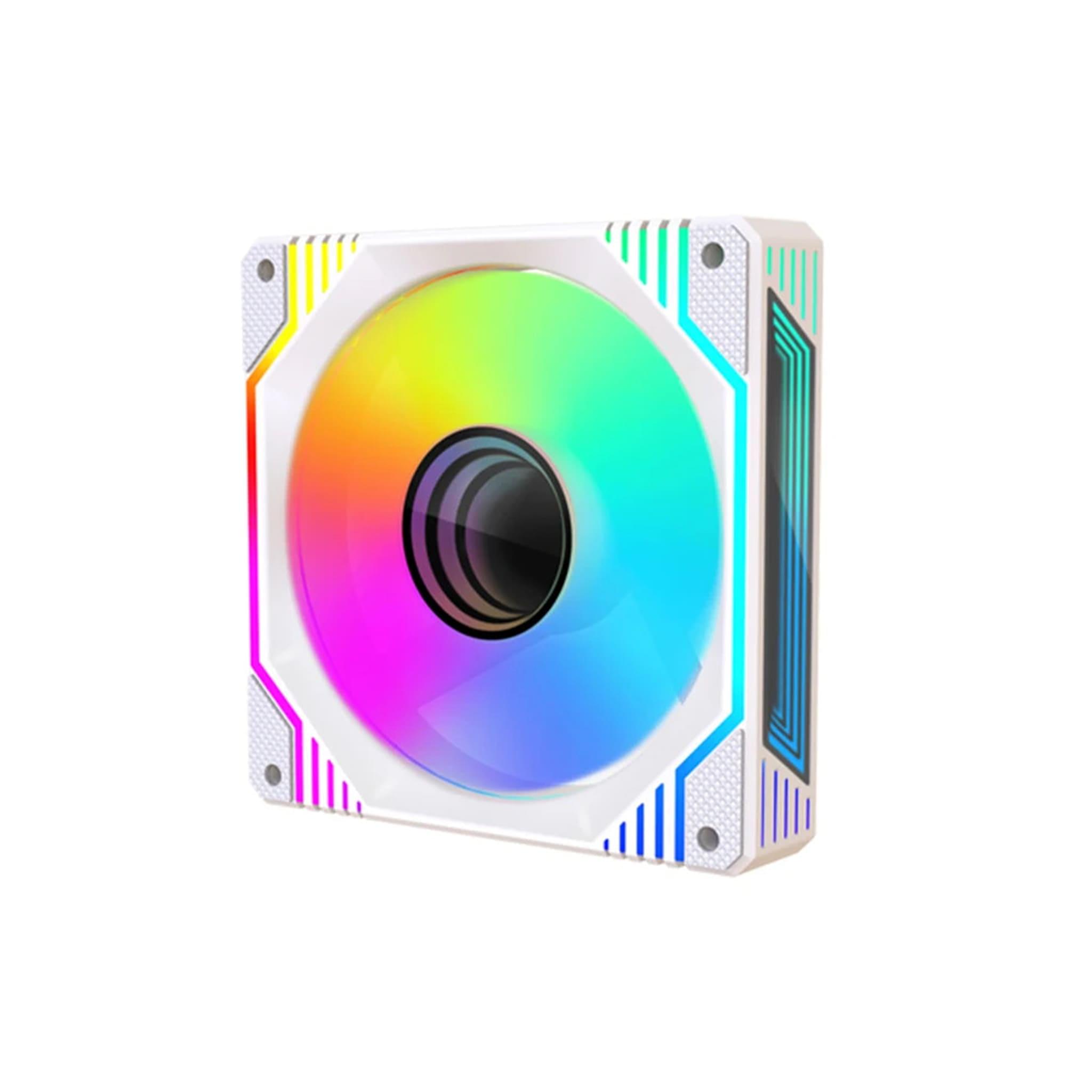 TrueNort LC-30-02 120mm RGB Case Fan, 6-Pin, Hydraulic Bearing, White, Single Fan