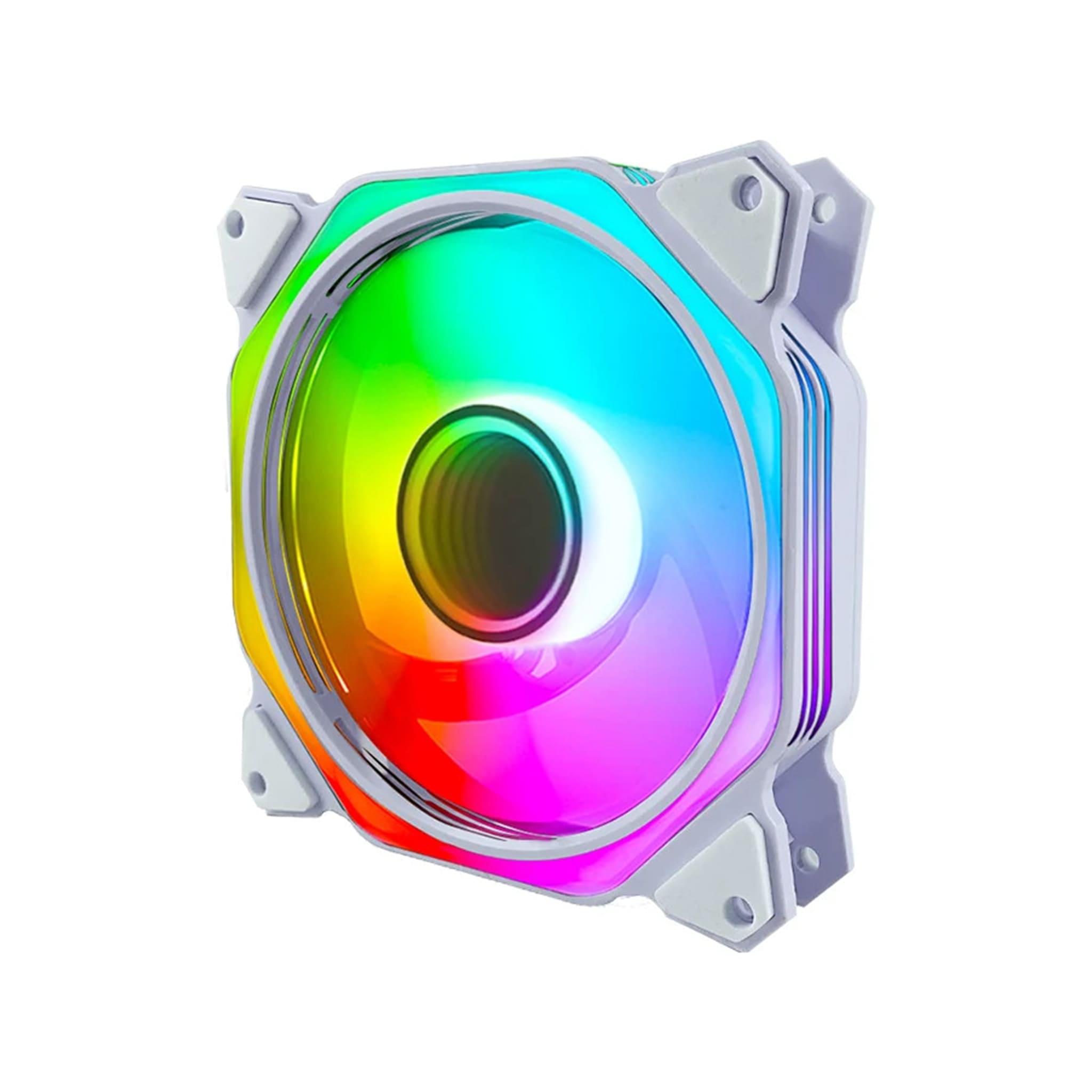 TrueNort MF-120-02 120mm RGB Case Fan, 6-Pin, Hydraulic Bearing, White, Single Fan