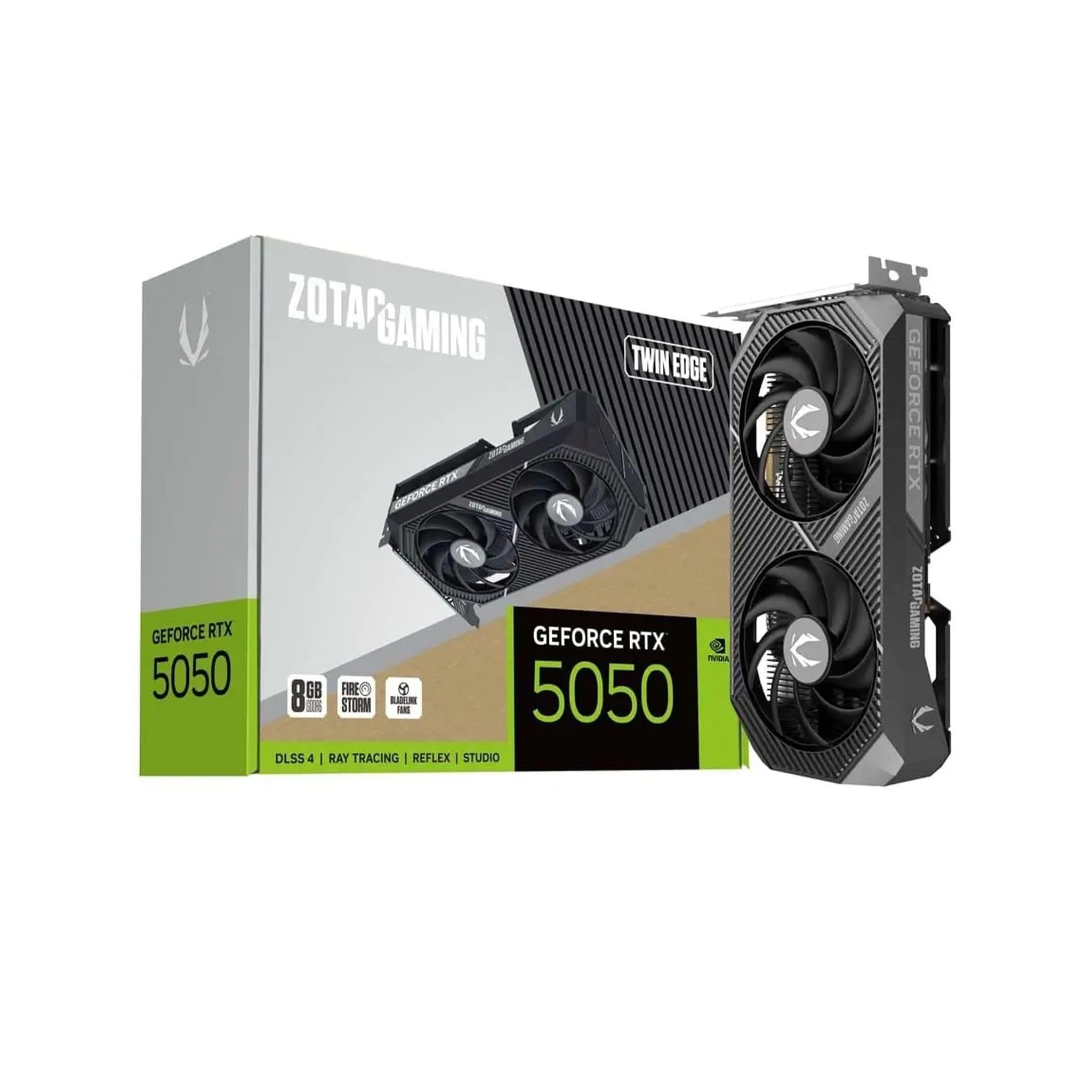 ZOTAC GAMING GeForce RTX 5050 Twin Edge 8GB GDDR6 Graphics Card in UAE | PCIe 5.0, DLSS 4, Compact Dual Fan GPU Dubai